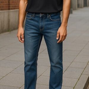 Silver Jeans Co Eddie Jeans Men’s Size 34X34 Blue Relaxed Tapered Cut Dark Wash